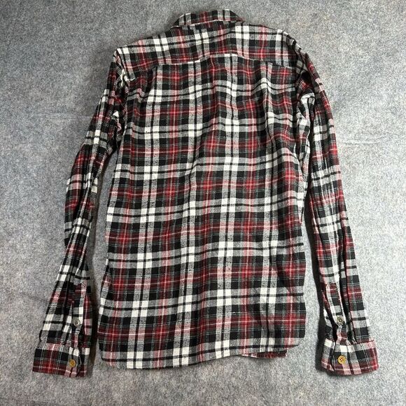 Scotch Soda Flannel Shirt Mens Small Red Plaid Button Down Woven In Japan - Picture 6 of 8